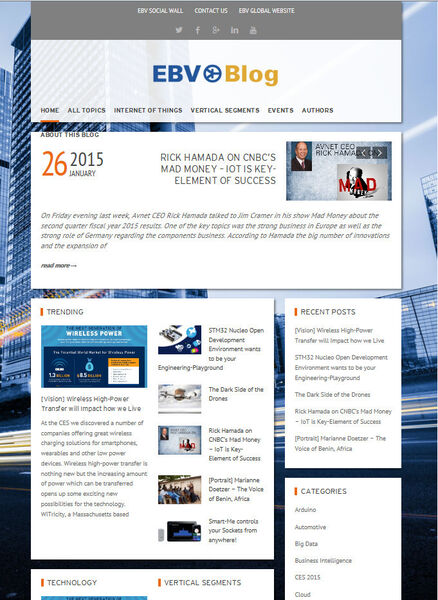 EBVBlog: Trends, News und Gedanken rund um die Elektronikbranche mit Gleichgesinnten teilen. (Bild: EBV)