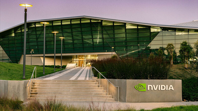 Das NVIDIA Endeavor-Gebäude in Santa Clara, Kalifornien. 