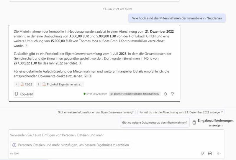 Anwender können in natürlicher Sprache mit Copilot für Microsoft 365 kommunizieren. (Bild: T. Joos)