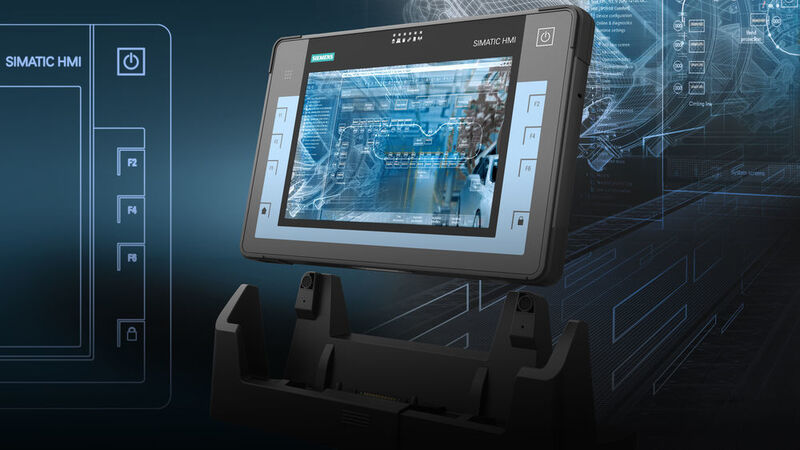Der Industrial-Tablet-PC Simatic ITP1000, derzeit schnellster Tablet-PC am Markt, ist mit projektiv-kapazitivem 10,1-Zoll-Multitouch-Display, neuester Prozessortechnologie Intel Core i5 Skylake sowie dem Trusted Platform Module ausgestattet. (Siemens)
