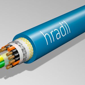 Hradil CAN-Bus-Kabel für bewegte Extremtemperaturanwendungen in der Längsansicht.