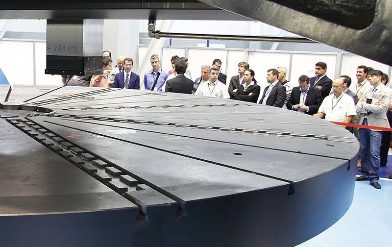 Die Vorteile der Karusselldrehmaschinentechnik demonstrierte Soraluce den Besuchern der Hausausstellung in Spanien. (Bild: Soraluce)