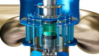 Die Herstellung moderner Wasserkraftturbinen ist ein großes Anwendungsfeld der selbstschmierenden Bronze-Gleitlager Oiles #500SP1-SL464 und -SL464LT.  (Oiles)