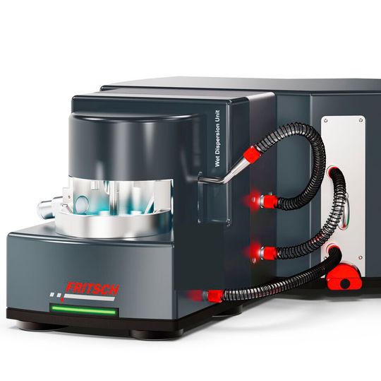 Laser-Partikelmessgerät Analysette 22 Next zur Trocken- und Nass-Messung (Bildausschnitt)(Bild:  Fritsch)