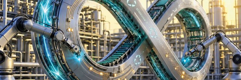 Alles hat ein Ende – nur der Rohstoff nicht? In Zeiten von Handelskonflikten und Ölkrisen ist die Circular Economy wieder gefragt.(Bild:  KI-generiert)