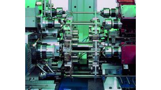 Variabel einsetzbar für Werkstücklängen von 50 bis 650 mm ohne Umrüstaufwand ist die Schaltringmaschine KE-D für die Komplettbearbeitung langer Werkstücke oder von Teilefamilien mit Werkstücken unterschiedlicher Länge. Bild: Eubama (Archiv: Vogel Business Media)