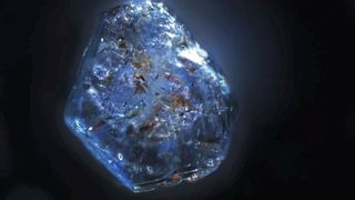 Ein Saphir aus Sediment der Kyll, einem Fluss in der westlichen Eifel. Der Kristalldurchmesser beträgt ca. 0,9 Millimeter. (Bild: Sebastian Schmidt)