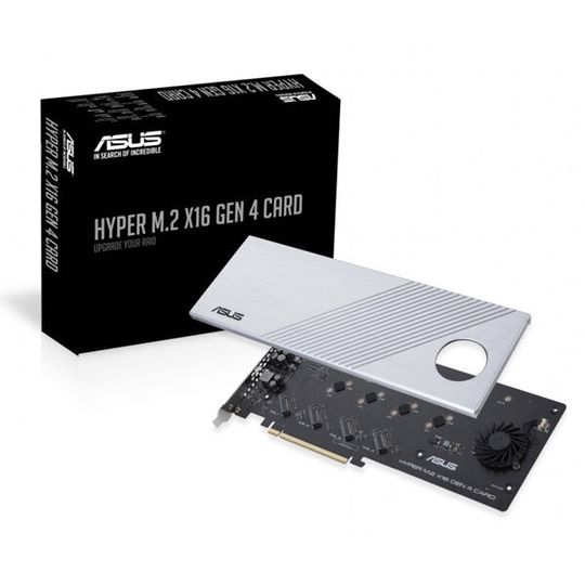 Die Asus HYPER M.2 X16 GEN 4 ist ab sofort erhältlich.(Bild:  Asus)