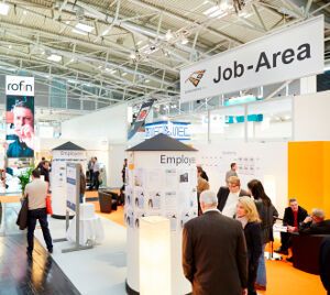 Die Job Area auf der productronica war gut gefüllt. (Bild:  Thomas Koy / productronica)