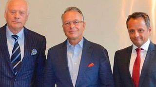 Jobst Wagner, future Chairman of the Board of Directors (second from right), Thomas Endres, future member of the Board of Directors (second from left), Dr. Stefan Girschik, and future CEO (right), and Philipp Endres, future Deputy CEO (left). (Rehau)