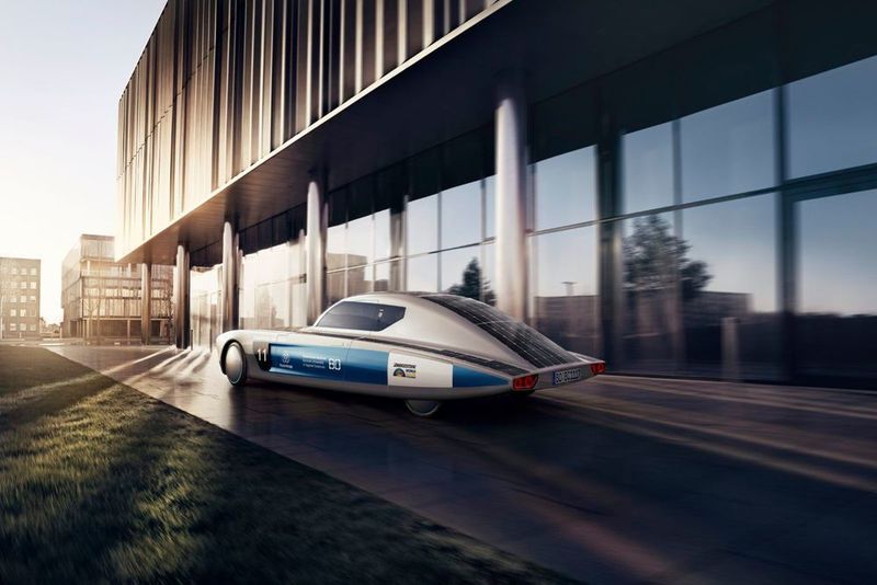 Eine Simulation des Solarcars. In der Konstruktion stecken zahlreiche Leichtbauelemente und automobile Hightech-Komponenten. (Andreas Hempel / zerone)