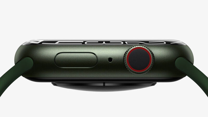 Der Rand der Apple Watch Series 7 ist refraktiv und ermöglicht dadurch eine bessere Ausnutzung des Displays. (Apple)