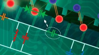 Die Forscher des ASCR in New York nutzten nichtlineare Resonatoren für ihre Versuchsschaltung. Wurde die angelegte Spannung über einen bestimmten Schwellenwert hinaus erhöht, passte sich die Topologie des Banddiagramms automatisch an. (Advanced Science Research Center, GC/CUNY)