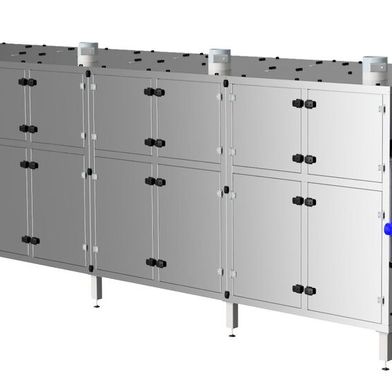 Modular aufgebauter Bandtrockner von Harter zur energieeffizienten Trocknung von Klärschlamm. Die Anlagen können je nach Schlammmenge bzw. Durchsatz flexibel von 1 bis 10 Modulen ausgeführt werden – im Bild eine Anlage mit fünf Modulen. (Bild: Harter)