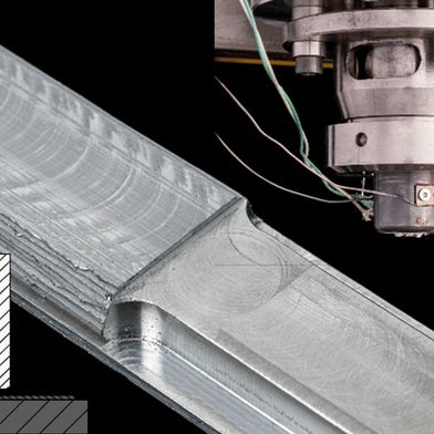 Draht- bzw. filamentbasiertes additives Rührreibschweißen: Entwicklung, Anlagentechnik und fertiges Bauteil. (Bild: Universität Stuttgart )