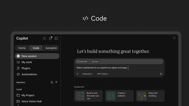 Copilot Code soll auch Einsteigern in die Softwareentwicklung das Erstellen eigener Lösungen erleichtern. Die Funktion basiert auf derselben Technologie wie GitHub Copilot. (Bild: Microsoft)