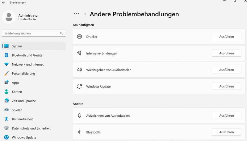 In der Problembehebung von Windows ist auch ein Programm für das Troubleshooting von Windows-Update dabei. (Bild: Microsoft - Joos)
