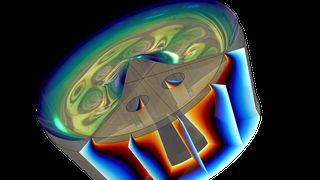 Die neue Multiphysik-Kopplung für Elektromechanik in einem Comsol-Modell eines Kondensator-Mikrofons. (Bild: Comsol)