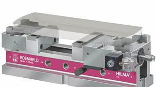 Beim auf der Metav von Römheld präsentierten Maschinenschraubstock des Typs Vario Line von Hilma lassen sich, wie es heißt, die magnetisch fixierten Wechselbacken im Handumdrehen in Sekundenschnelle wechseln. (Römheld)