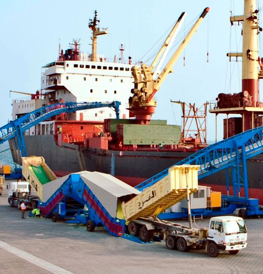 Mobiler Shiploader mit Samson Material Feedern (Bild:  Samson)