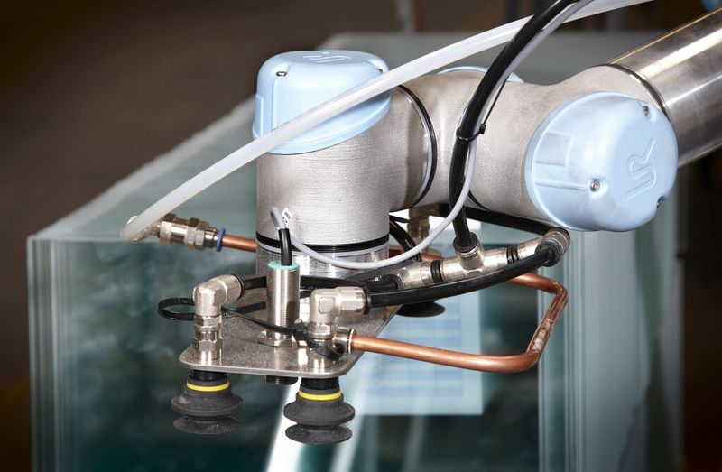 Roboterarm im Einsatz bei Gern Glas. (Bild: Universal Robots)