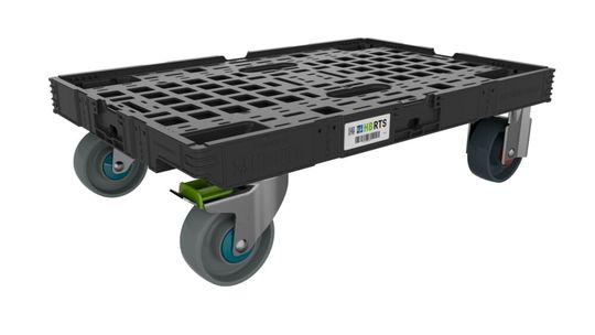 Sowohl mit Standardkarton-Displays als auch mit dem Loopos-Mehrwegsystem kompatibel: der neue Smart Dolly im Viertelpaletten-Grundmaß.(Bild:  HB RTS)