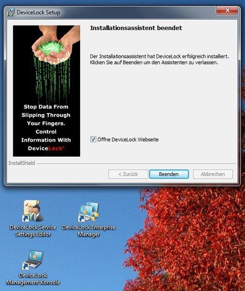 DeviceLock ist installiert: Mindestens drei neue Einträge (und damit drei verschiedene Konsolen) findet der Administrator nach beendeter Installation auf dem Desktop und in seinem System. (Archiv: Vogel Business Media)