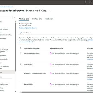 Unternehmen können Zusatzfunktionen zu Intune Plan 1 dazubuchen.(Bild:  Joos - Microsoft)