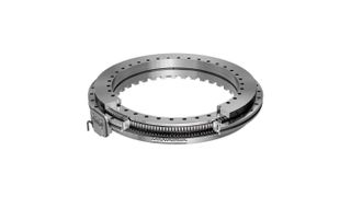 For rotary tables used in  highly dynamic machining centers, Schaeffler offers high-performing ranges of bearings, including variants with integrated angle measuring systems and direct drives (shown here: YRTCMA rotary table bearing with integrated angle measuring system). (Schaeffler)