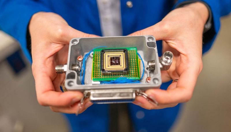 An "electronic nose" developed by researchers at UC Berkeley can detect gases emitted by spoiled food and food allergens better than the human nose.(Image:  Brandon Sánchez-Mejia/UC Berkeley)