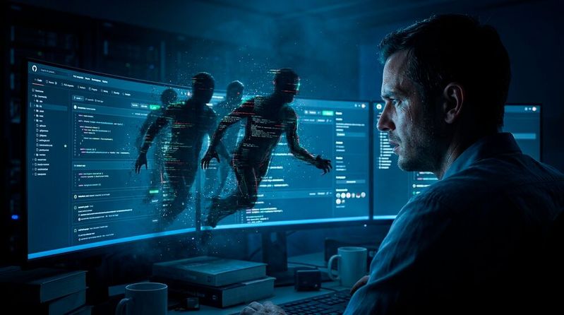 Durch KI entdeckte Exploits bringen Admins zum Schwitzen, da Angreifer so immer mehr Schwachstellen ausnutzen können, teils lange bevor ein Security Advisory veröffentlicht wird.(Bild:  Gemini / Vogel IT-Medien GmbH / KI-generiert)