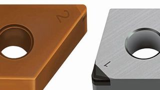 Beispiele für die neuen CBN-Schneidstoffsorten inklusive verbesserter Werkzeuggeometrie und robusterer Beschichtung für die Hartbearbeitung von der Walter AG. Links WBH10 (gilt auch für WBH10C) und rechts WBH20. (Walter)
