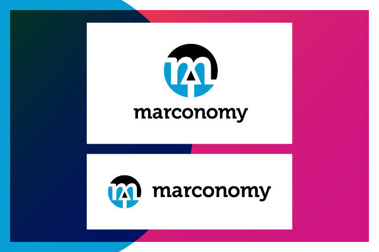 Das neue marconomy-Logo kann in zwei Varianten abgebildet werden, um es auf alle Formate abstimmen zu können. (marconomy)