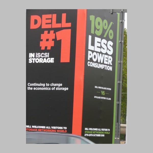 Dell ganz groß auf dem Grünstreifen. Wer genau hinschaut sieht das Segment: iSCSI. Kein Wunder wenn man 1,4 Millarden Euro für die Übernahme des ehemaligen Marktführers Equallogic ausgegeben hat. (Archiv: Vogel Business Media)