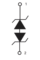 (Bild 3: Bidirektionale TVS-Diodenanordnung mit zwei anodengeschalteten Dioden. Bild: Littlefuse)