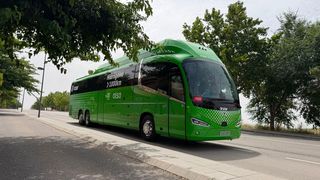 The new fuel cell system from Bosch is installed in this Irizar test bus. Alsa, the operator of the bus, plans a several-week test operation in Madrid's urban public transport. (Source: Bosch)