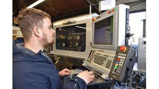 Toolmaker Ellis Varnes appreciates the ease of use of the wire EDM machine. (Source: Alpine Tools)