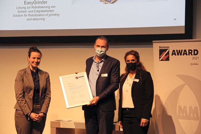 Nominee in der Kategorie Oberflächentechnik: Karl Heesemann Maschinenfabrik GmbH & Co. KG für die kombinierte Software- und Aggregatlösung zur Kantenverrundung „KinematIQ und RUL