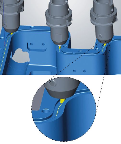 2D Hale machining ensures perfect surfaces without processing marks across the sealing direction. (Source: Open Mind)