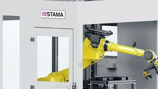 Die modulare Roboterzelle zeigt Stama auf der EMO. Der Roboter kommt als Standard aus dem Hause Fanuc. (Bild: Stama)