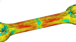 Die Füllsimulation gibt Informationen zur Faserorientierung, die sich im Bauteil auf die Lastverteilung und Festigkeit auswirkt. (Bild: Fraunhofer LBF)