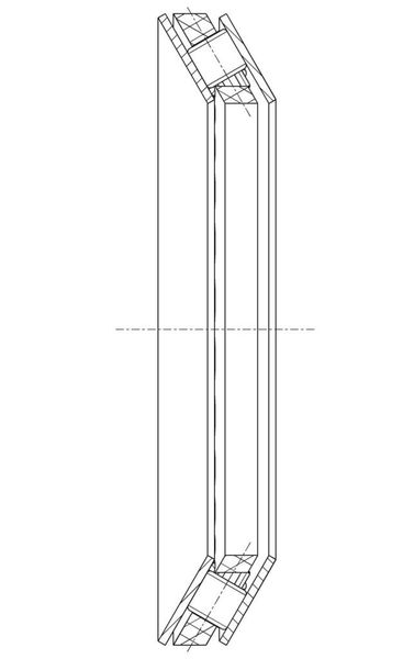 Quarschnitt durch das Schrägrollenlager AXS: das Lager besteht aus dünnen Laufringen mit Zylinderrollen. (Schaeffler)