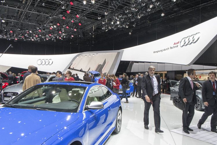 Vorsprung durch Technik: Der Messestand von Audi machte dem Slogan alle Ehre. (Foto: Autosalon Genf)