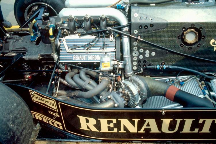Ab 1979 verfügte der Renault-Formel-1-Motor über zwei KKK-Turbolader, leistete 520 PS und hatte ein besseres Ansprechverhalten als sein Vorgänger mit nur einem Turbo.  (Renault)
