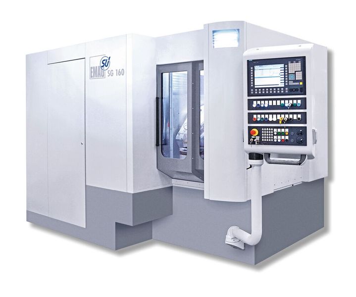 Mit der Maschine SG 160 von Emag SU wird das Schleifen von Zahnrädern komplett trocken ausgeführt, was enorm viel Energie einspart. (Bild: Emag)