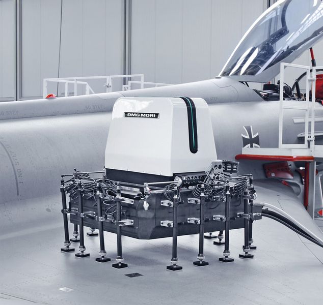 Die mobile Fünf-Achs-Fräseinheit ermöglicht das strukturierte Abarbeiten der Reparaturaufgabe in wenigen Minuten bei 100 % gleichbleibender Qualität und Wiederholgenauigkeit. (Bild: DMG Mori)