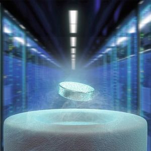 Floating magnet: The expected increase in power demand for cloud-based computing represents a major strain on the environment, costs, and available computing resources. Superconducting electronics hold immense potentials here.(Image: imec)