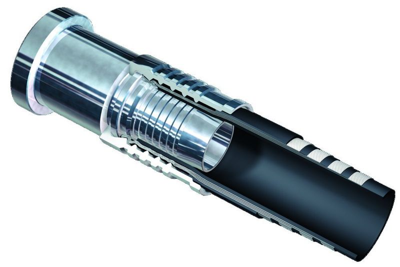 3 GH200-Schlauch: Der neue 4-Spiral-Schlauch GH200 erfüllt die Anforderungen der DIN EN856/4SH für Standardanwendungen und übertrifft die geforderte Impulszyklenzahl erheblich. (Archiv: Vogel Business Media)