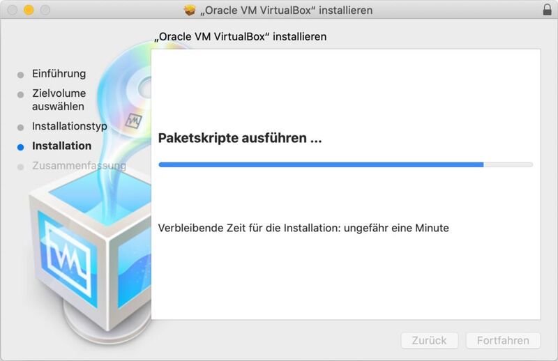 VirtualBox selbst ist schnell installiert. (Rentrop / Oracle)
