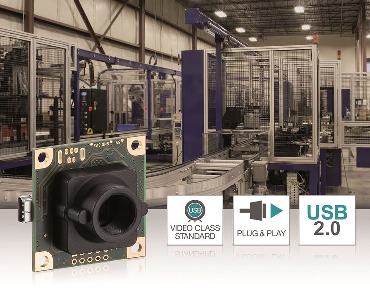 UVC-konforme Boardlevel-Kamera mit 2 MPixel-CMOS-Sensor und S-Mount-Objektivanschluss. (Bild: IDS)